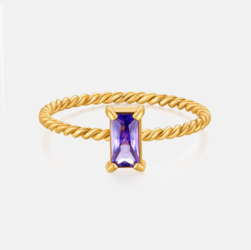 Brigitte Baguette Ring Purple - BYOUJEWELRY